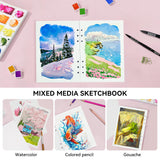 LIGHTWISH Watercolor Paper Bulk, 100% Cotton Cold Press 300gsm/140lb, 2 Pack, Total 40 Sheets A5 Hole-Punched Replaceable Paper for Artists, Adults,Students,5.5 * 8.2 Inches LIGHTWISH