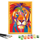 Nariolar Paint by Numbers for Kids Ages 4-8-12 with 7X9.5 inch Pre-Printed Cardboard,11 Acrylic Paint Pots and 3 Painting Brushes, Room Decor for Children,(Proud Lion) Nariolar