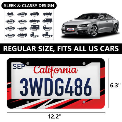 6 Pack Sublimation License Plate Frame Blanks,Metal Aluminum car Tag White,Thermal Transfer DIY Custom Picture Design for Blank License Plates Frame(12.2x6.3x0.04)