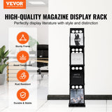 VEVOR Foldable Magazine Display Rack, 4-Tier Brochure Literature Display Stand, Portable Catalog Brochure Holder Stand with Carrying Bag for Office Trade Show Exhibitions, 4 Pockets VEVOR