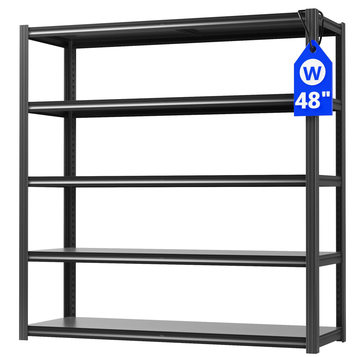 VDEVY 48" W Garage Shelving Heavy Duty 3030Lbs Storage Shelf 5 Tier Adjustable Shelving Units Metal Garage Storage Shelves for Basement, Commercial, Warehouse, Industrial, 72" H x 48" W x 24" D, VDEVY
