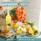 Tanlade 16 Pcs Sublimation Blank Set Included 6 Pcs 8 x 11 Inch Sublimation Cutting Board Blanks, Gloves, Tape, 8 Heat Transfer Paper, Glass Cutting Board for Heat Press Machine(Smooth Surface) Tanlade