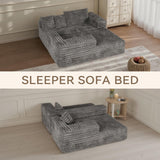 Grey Cloud Sectional Couch with L-Shape Chaise,Modern Modular Sofa with Deep Seat, Upholstered Couches with Left Facing Chaise for Living Room Bedroom, No Assembly Required, Plush Corduroy SIMTONAL