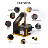 Nototec 1 x 30 inch Belt Sander for Woodworking, Powerful Bench Belt Sander For Metal Working with 1/3HP motor, 10A Belt Grinder nototec