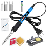 ANBES Soldering Iron Kit, 90W 110V Fast Heat up LCD Digital Soldering Gun kit with Ceramic Heater, 10 in 1 Adjustable Temperature Soldering Kit with Automatic Sleep Mode ANBES