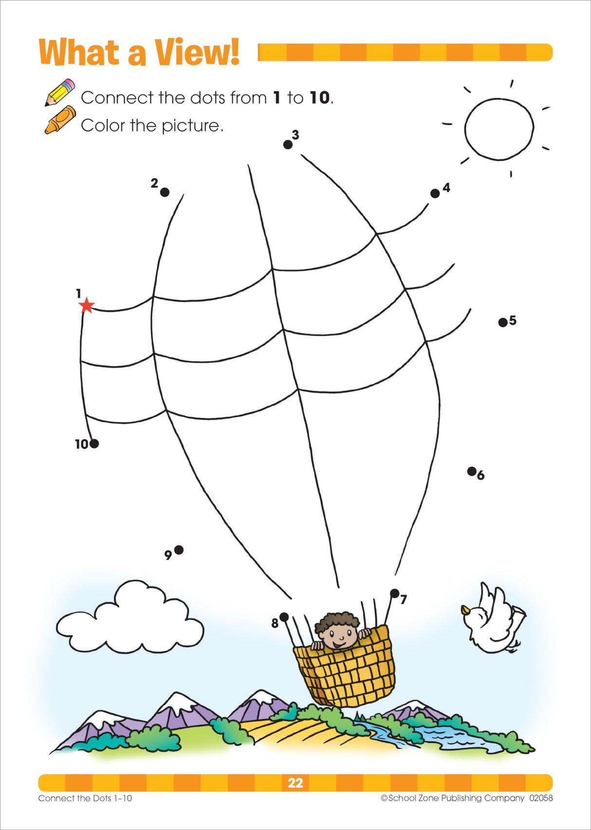 School Zone - Connect the Dots Workbook - 32 Pages, Ages 3 to 5, Preschool, Kindergarten, Dot-to-Dots, Counting, Number Puzzles, Numbers 1-10, Coloring, and More (School Zone Get Ready!™ Book Series) School Zone