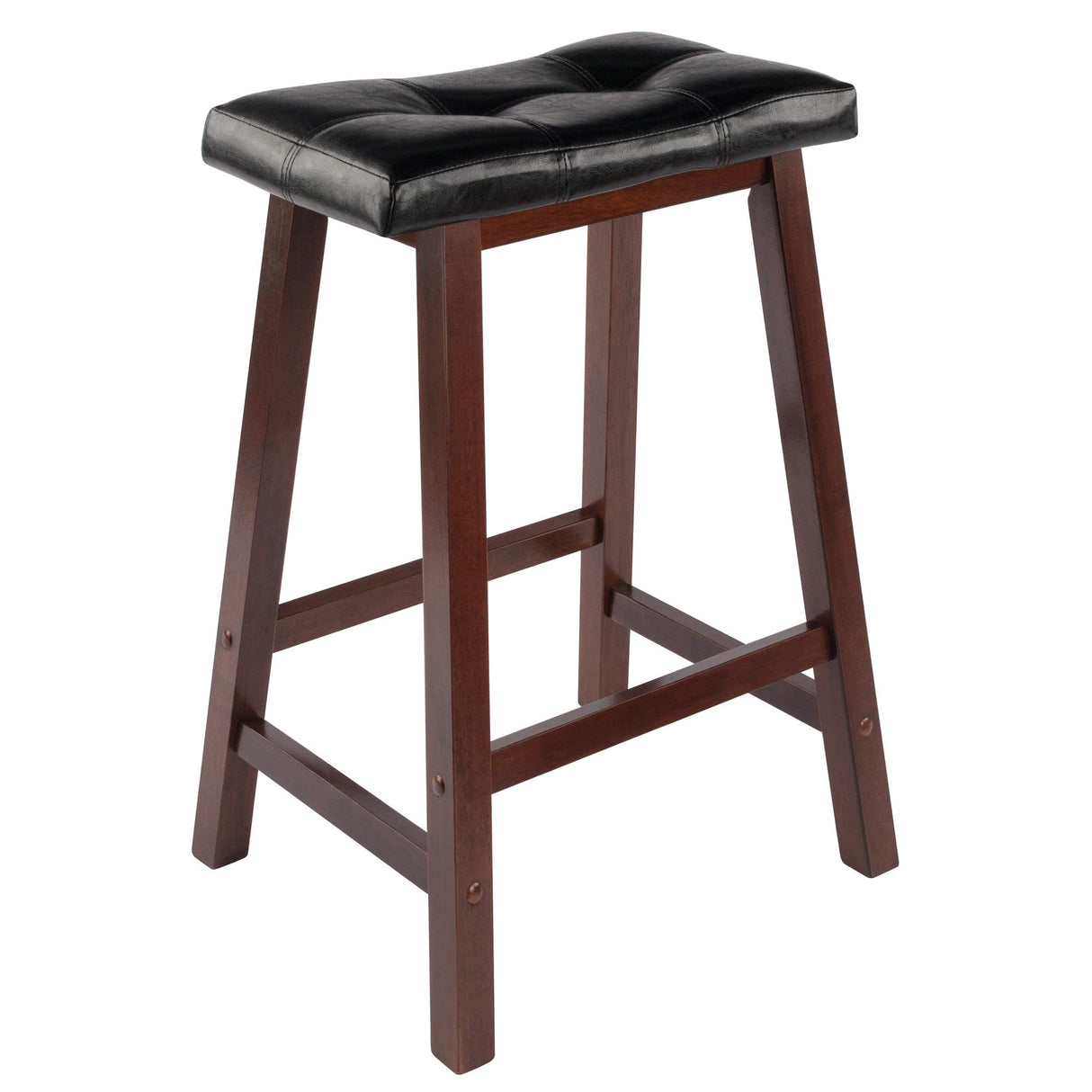 Winsome Mona Stool, 24", Antique Walnut Winsome
