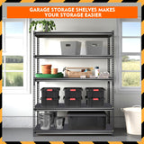 ChicJia 72” Garage Shelving, Garage Storage Rack 2050LBS Heavy Duty Shelving, Garage Shelving, Shelving Metal Unit, Adjustable 5-Tier Basement Storage Shelf, 39.4 ‘W * 15.7 ’D (Black) ChicJia