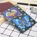 2 Pieces Diamond Painting Leather Passport Holder, DIY Special Shaped Crystal Painting Travel Passport Protective Cover for Boarding Pass, ID Card, Driver's License-20X14CM (AA083-AA221) Vocttaiy