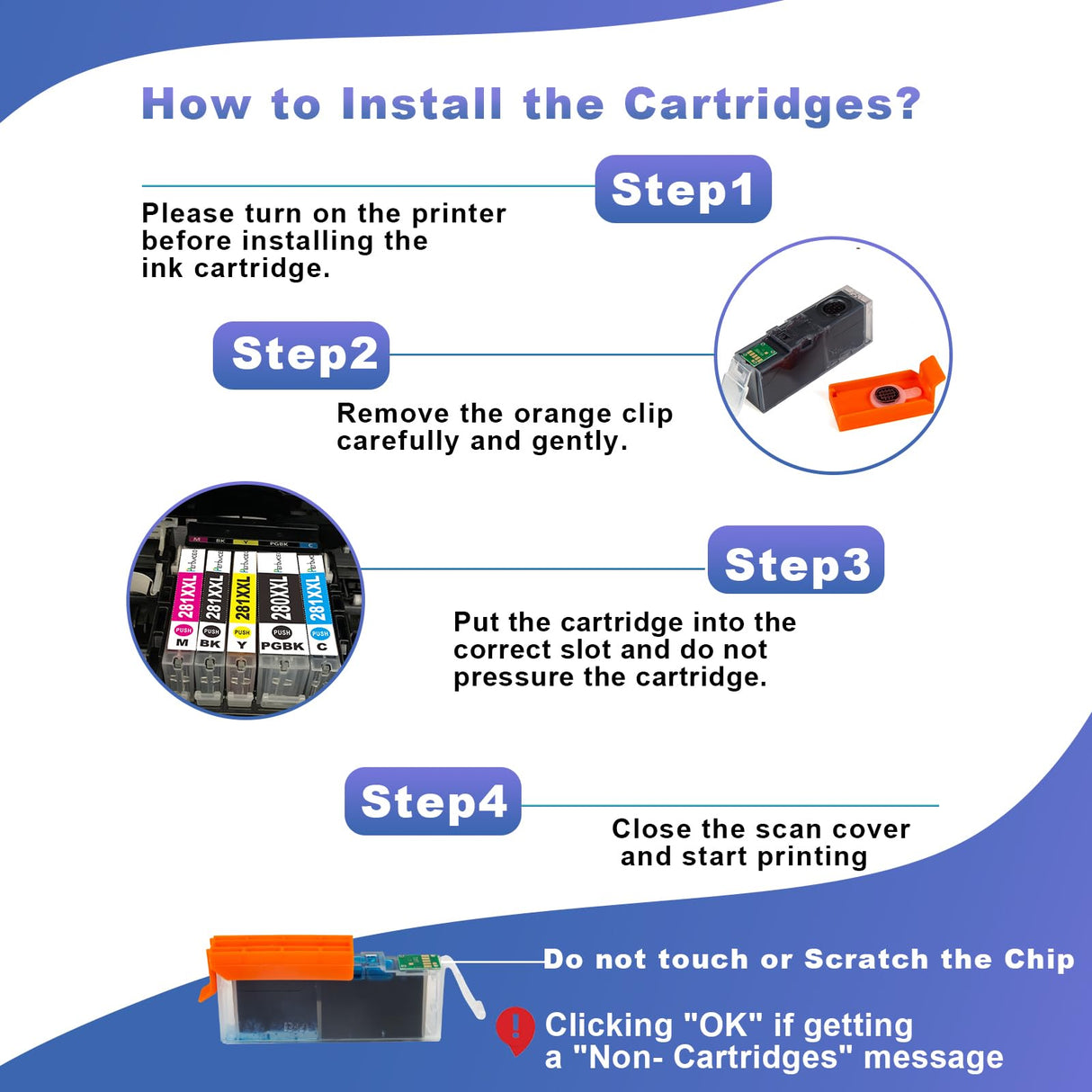 TR8622a Ink Cartridges PGI-280 CLI-281 280XXL 281XXL Compatible Ink Cartridge Replacement for Canon 280 281 Ink to use with PIXMA TR8622a TR8620a TR8622 TR8620 TR8600 TS9500 TS6300 Printer (5 Pack) Pertmceo