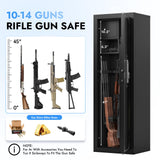 KAER Biometric Gun Safe for Rifle & Pistol, 10-14 Gun Capacity Large Rifle Safe with Fingerprint Lock, Adjustable Shelves, Silent Mode & Anti-Theft Alarm, Home Locking Cabinet for Firearms Storage KAER