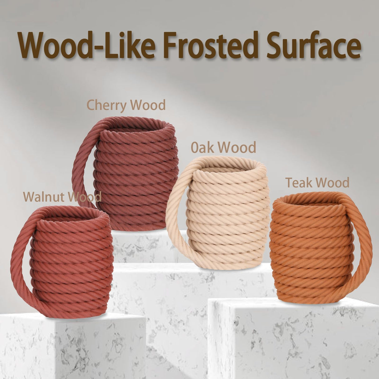 FXAAGFH 30% Real Wood Fiber 3D Printer Filament Bundle, 3 D PLA Printing Print Filament 1.75 mm, +/-0.03mm & 2.2 lbs, Walnut, Oak, Cherry, Teak, 250g X 4 Pack FXAAGFH