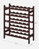 SONGMICS 30-Bottle Wine Rack, 5-Tier Freestanding Floor Bamboo Wine Holder, Display Stand Shelves, Wave Bars, Espresso UKWR25BR SONGMICS