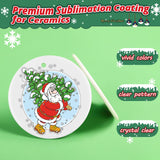HTVRONT Ceramic Sublimation Ornament Blanks 12PCS - Sublimation Christmas Ornament Blanks Ceramic Decorations - Baby Shower Decorations Sublimation Ornaments with Red Strings (12PCS) HTVRONT