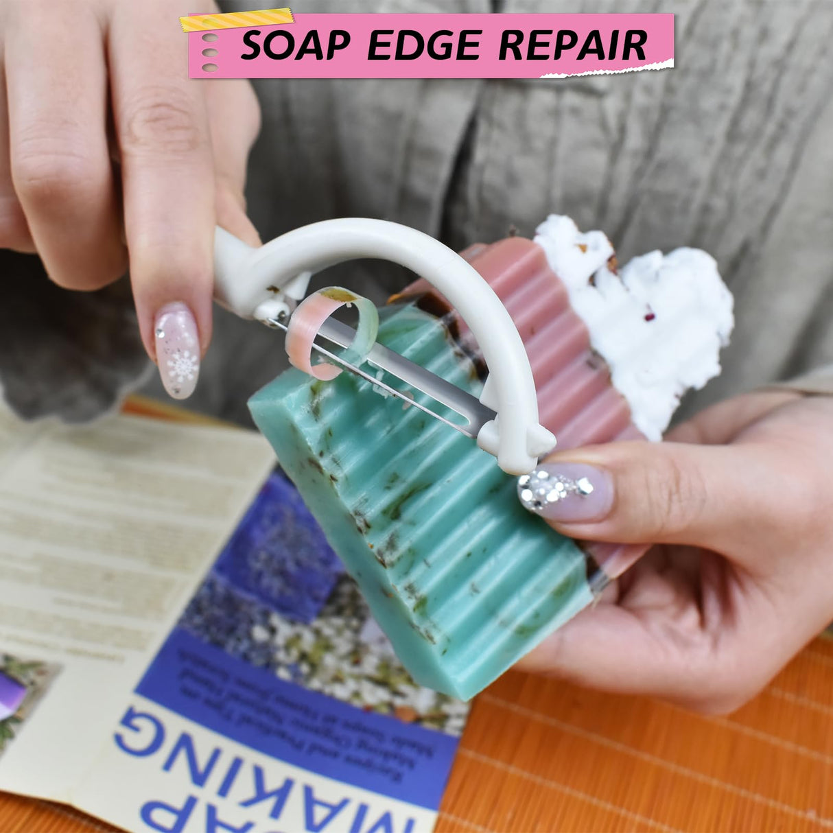 Artcome Soap Making Kit - Complete DIY Soap Making Supplies with 42oz Silicone Loaf Mold, Wooden Cutting Tools, Honeycomb Molds, Measuring Cups & More for Crafting Handmade Soaps - Ideal for Gift Artcome