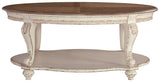 Signature Design by Ashley Realyn Casual Cottage Coffee Table, Antique White & Brown Signature Design by Ashley