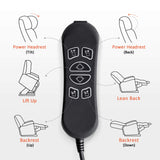 MCombo Triple Motor Power Lift Recliner Chair with Massage and Dual Heating, Adjustable Headrest for Big and Tall Elderly People, Faux Leather R7635 (Dark Brown, Large-Wide) MCombo