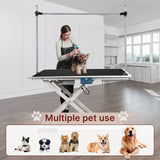PUPIHOM 50‘’ Electric Lift Pet Dog Grooming Table for Small Medium Large Dogs, Heavy Duty Professional Large Drying Table with Adjustable H-Shape Arms, Heavy Duty Height Adjustable, Foot Control PUPIHOM