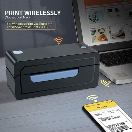 JADENS Bluetooth Thermal Shipping Label Printer – Wireless 4x6 Shipping Label Printer, Compatible with Android&iPhone and Windows, Widely Used for Ebay, Amazon, Shopify, Etsy, USPS JADENS