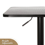 Athena Collection Square Bar Table, Adjustable Height High Top Bistro Table with MDF Desktop, 23.5'' Cocktail Table for Bar/Pub/Bistro (Silver Flash) Athena Collection