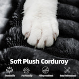 Mvpipi Cloud Couch U-Shaped Sectional Sofa, 134'' Modular Boneless Couches for Living Room, Corduroy Deep Seat Sofa with 2 Chaise Lounges and 1 Loveseat, 30D High-Resilience Foam, No Assembly, Black Mvpipi