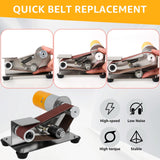 Mini Belt Sander 7 Adjustable Speed Knife Polishing Knife Sharpener Kit 15 Degree Belt Grinder Small Bench Grinder Kit Power Belt Sanders for DIY Wood Metal Working KarHoeGern
