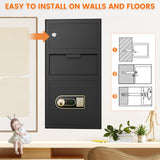 3.6 Cu ft Large Fireproof Drop Safe Box for Business, Anti-Theft Cash Safe Drop Box with Drop Slot, Digital Keypad and Spare Key, Heavy-duty Depository Drop Safe for Home Retail Busines Restaurants Tiskgg