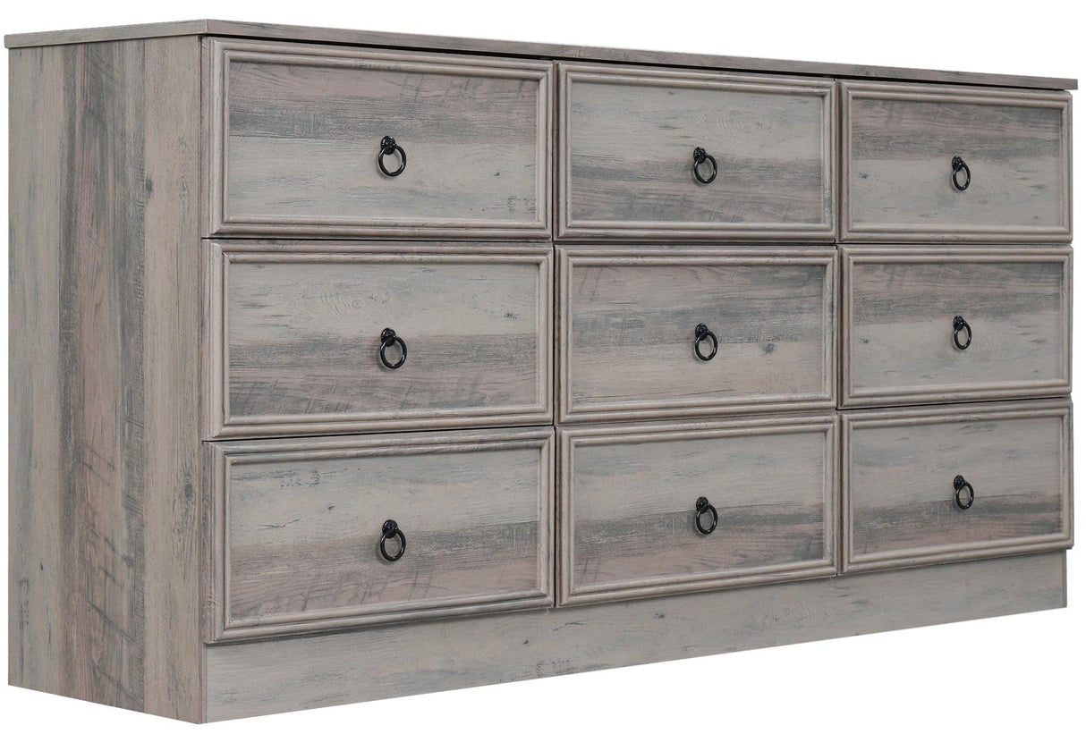 VVFLU 63”W Dresser for Bedroom Grey Dresser with 9 Wood Drawers, Dressers & Chests of Drawers with Smooth Metal Rail, Large Storage Dressers Organizer for Bedroom Living Room (Grey, 9 Drawer) VVFLU