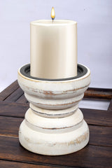 BHAVATU Farmhouse Rustic Wood Candle Holder, Holder for Special Ocassion, Home Décor, Ideal Gifts, Wedding, Parties Decorations, Candle Stick Holders (4" X 4" X 4" Inches) BHAVATU