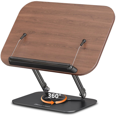 BEAUTRIP Book Stand for Reading, Foldable Book Holder for Desk Hands Free, Display Stand for Office, Kitchen, Cookbooks, Textbook, Recipe, Magazines, Tablets and Laptops with 360° Rotating Base BEAUTRIP