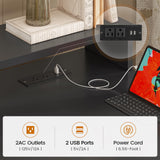 SEDETA Corner Computer Desk, 55" Corner Gaming Desk with Drawers, LED Lights and Power Outlet, Farmhouse L Shaped Office Desk with File Drawer, Storage Shelves and Monitor Shelf, Black SEDETA