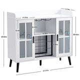 Alaxgumrol Wine Bar Cabinet with LED Lights - Coffee Bar Cabinet with Storage and Outlet, Kitchen Buffet Sideboard with Wine Rack and Glass Holder, Modern Liquor Cabinet for Home Dining Room Alaxgumrol