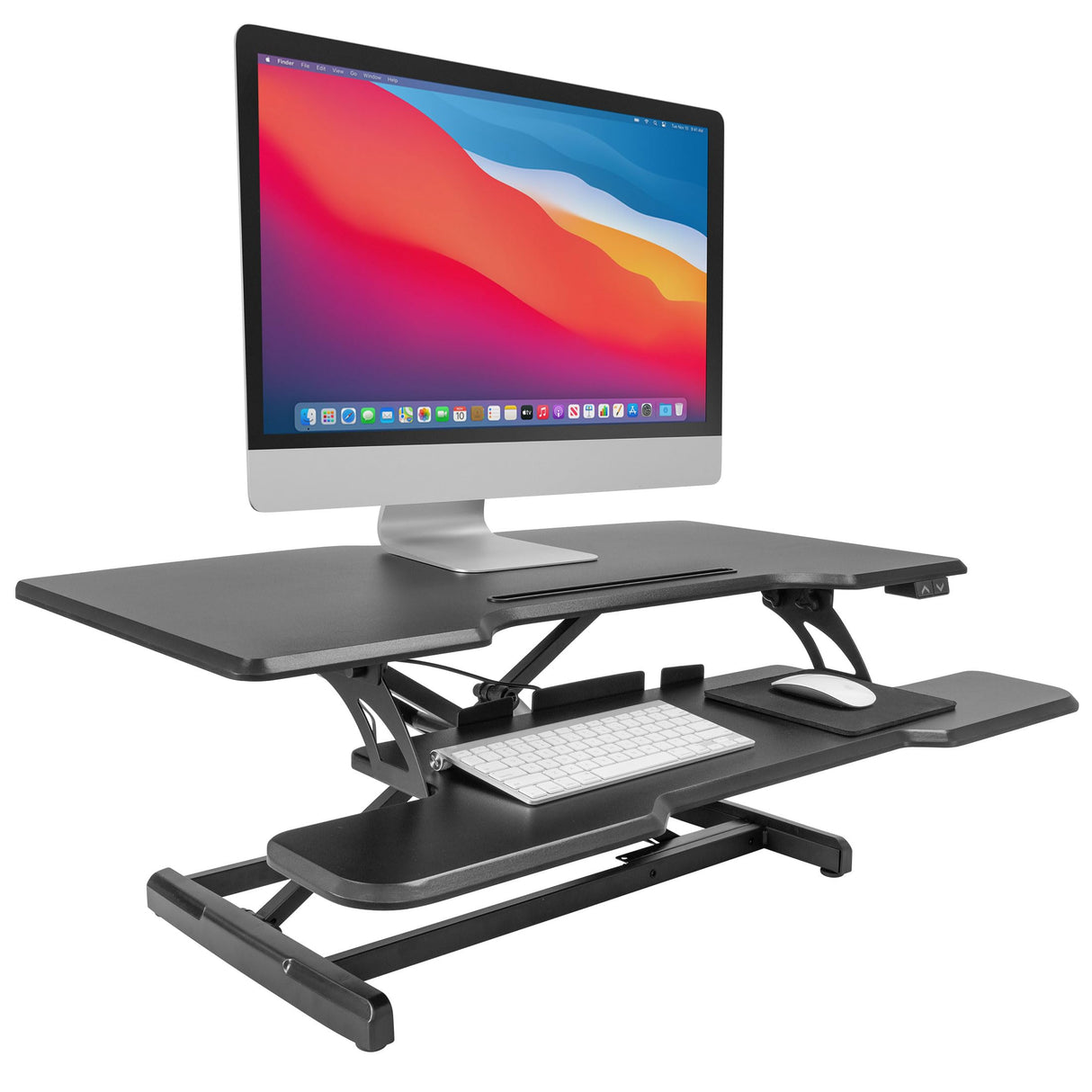 Mount-It! Electric Standing Desk Converter with 38" Tabletop, Height Adjustable Sit Stand Desk Riser, Motorized Desk Riser with Keyboard Tray and Device Slot, Fits Monitor & Laptop, Black Mount-It!
