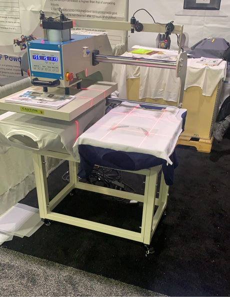 RENDGO 16x24 Large Format Pneumatic Sliding Dual-Platen Heat Press Machine with Infrared Positioning and Built-in Air Compressor,110V RENDGO