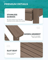 SERWALL Dining Table Chairs Set for 6，67" Extended Large Dining Table with 6 Chairs, 7 Piece HDPE Dining Set for Home, Kitchen, Dining Room, Coffee SERWALL