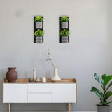 Hukalw Artificial Plants Wall Hanging Decor, Faux Plants with Rustic Metal Planters and Wood for Indoor Wall Decor, Artificial Greenery Plants Wall Art for Modern Farmhouse Living Room Hukalw