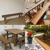 Farmhouse Indoor Wooden Living Room Dining Bench,indoor Natural Bench，Asian Wood Kitchen Entryway Bench With Armless Design And Short Height, Solid Wood Bench For Living Room, Hallway(39.3*10.2*17.7in LLYLAFDC