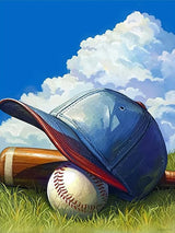 YEEIFFD Baseball Cap Diamond Art Painting Kits for Adult, Ball Sports 5D Diamond Art for Adults, Round Drill Painting by Diamonds Art and Crafts for Home Wall Decor Gift 12x16 Inch YEEIFFD