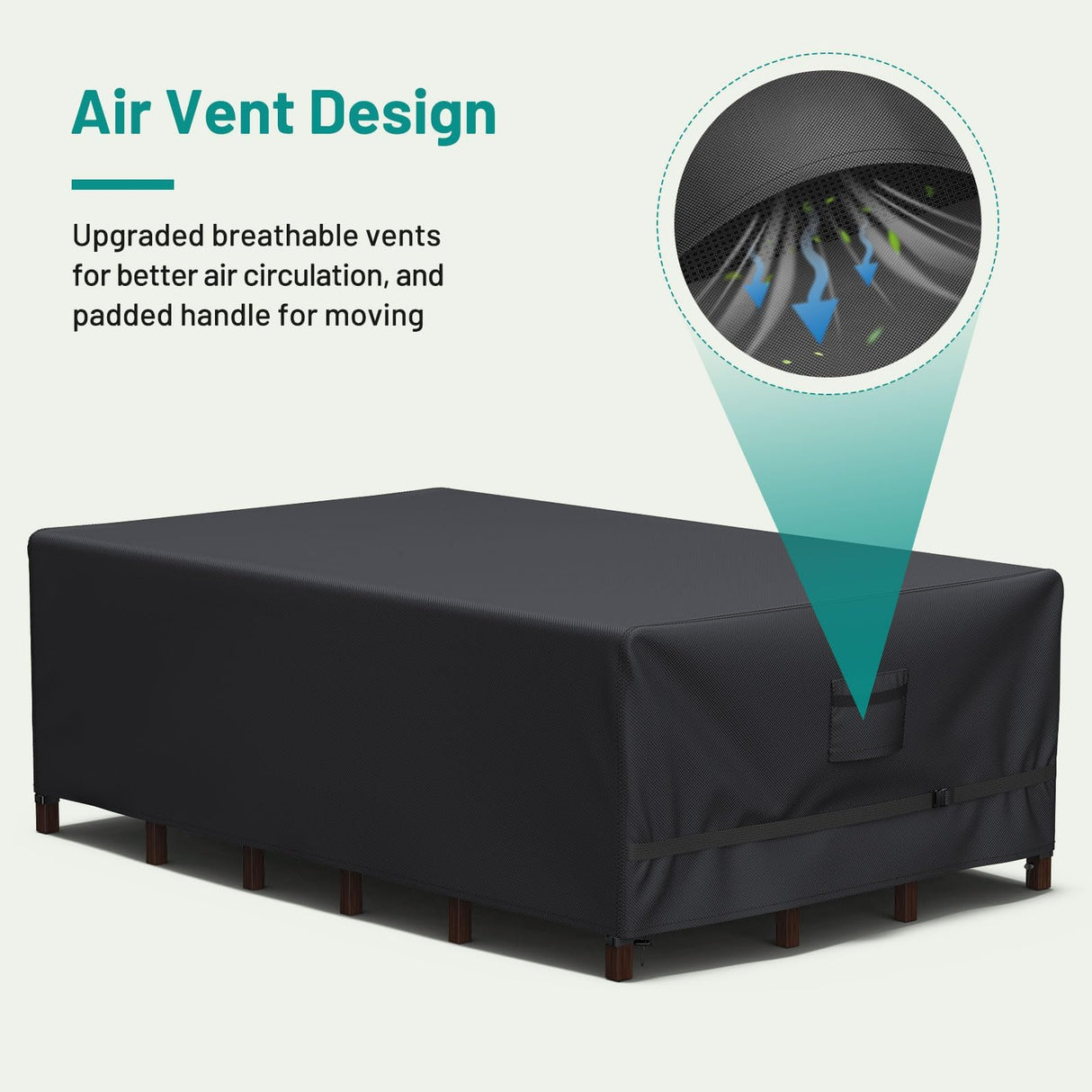 BROSYDA Upgraded Patio Furniture Set Cover, Improved Heavy Duty Waterproof Outdoor Furniture Covers Outdoor Couch Cover Table and Chair Cover with Adjustable Straps, 108"L ×82" D×28" H, Back BROSYDA