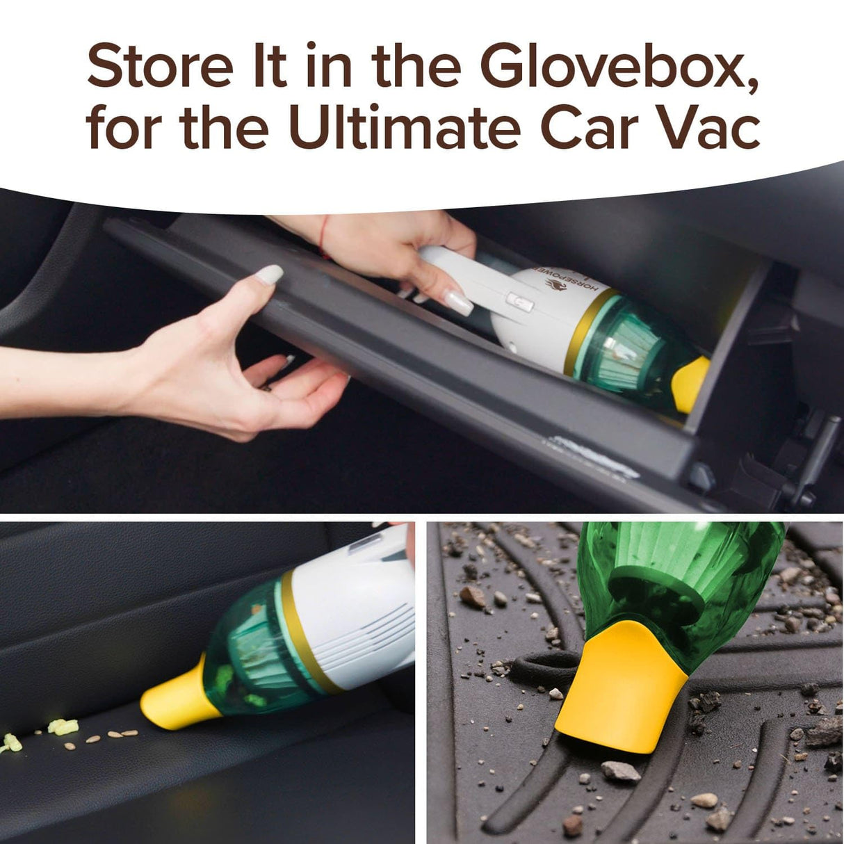Duck Compact Cordless Vacuum by Horsepower, Gold Edition, Ultra-Powerful Upgraded Battery for Extra-Long Run Time, AS-SEEN-ON-TV, Strong Suction, Easy to Store, Portable & Rechargeable. Home & Auto Horsepower