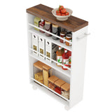 Tribesigns Slim Storage Cart, Rolling Narrow Kitchen Cart on Wheels for Small Place, 4-Tier Slide Out Slim Utility Cart Skinny Laundry Cart with Handle for Kitchen, Bathroom, Laundry Tribesigns