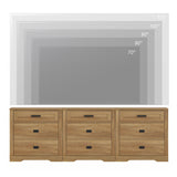 WAMPAT 3-in-1 Rustic Dresser Combo, Large Storage Chest of Drawers, 94.5" Wide Farmhouse Media Console, Vintage Oak WAMPAT