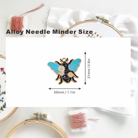 3Pcs Insect Themed Needle Minder, Magnetic Pin Holder for Cross Stitch, Needlework and Embroidery Accessories - Keep Your Needles Secure（ Bees，Butterflies，Cicadas） MAGNEECH