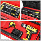 ‎DNA MOTORING TOOLS-00222 ‎19.5" x 28.5" x 12" ‎3-Tier Stackable Separate Hand Case Tool Boxes Trolley, 3-in-1 Storage Compartments, Red DNA MOTORING