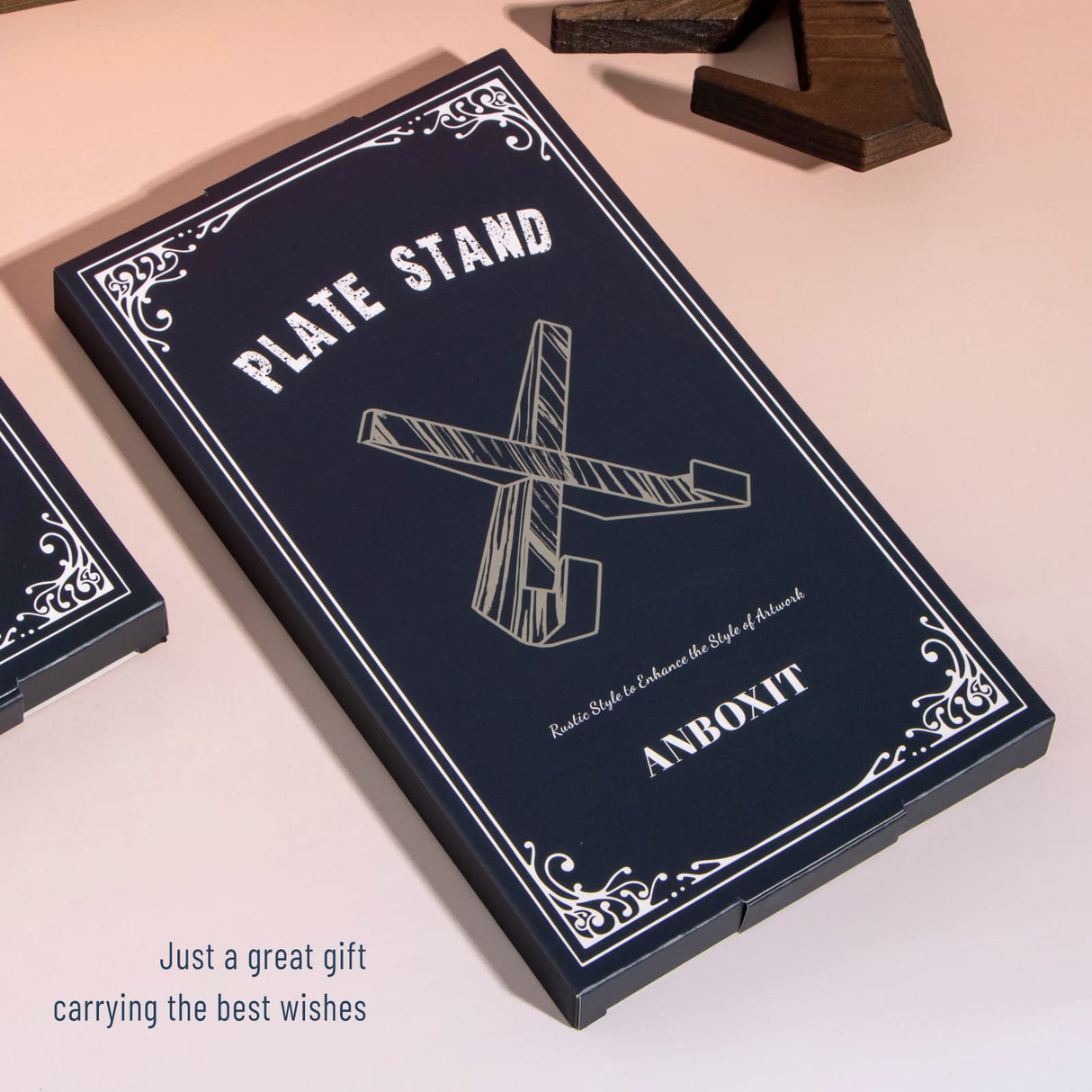 ANBOXIT Plate Stand for Display - 6.5 Inch Plate Holder Display Stand, Wooden Picture Frame Holder, Decorative Table Top Easels for Display ANBOXIT