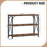 Homeiju Entry Table 40" Width, 3-Tier Entryway Table with Storage, Industrial Sofa Table with Open Shelves, Foyer Tables for Entryway, Hallway, Kitchen, Living Room and Bedroom, Rustic Brown Homeiju