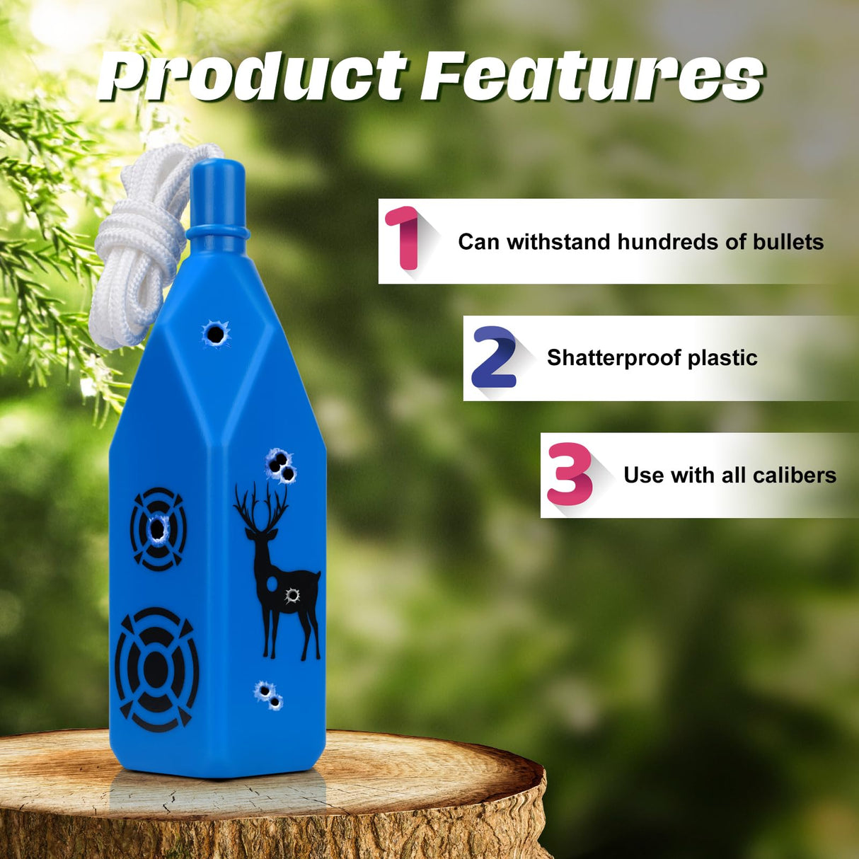 Ideagle 6-Pack Bottle Shooting Targets-Large and Small Target Combination with Hanging Rope for Target Practice, Ideal for Indoor and Outdoor Gun Ranges Ideagle