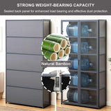 Curio Display Cabinet, 4-Tier Storage Shelves with Acrylic Double Door, Collectibles Toy Organizers Rack & Display Shelf, Bookshelf and Bookcase for Playroom, Bedroom,Wooden,130×82cm/51×32in Generic