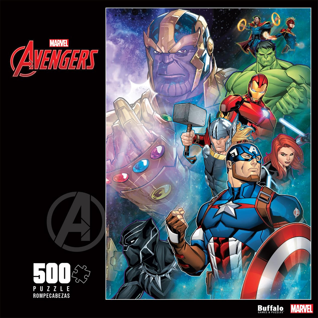 Buffalo Games - Marvel - Thanos vs. The Avengers - 500 Piece Jigsaw Puzzle for Adults -Challenging Puzzle Perfect for Game Nights - Finished Size is 21.25 x 15.00 Buffalo Games