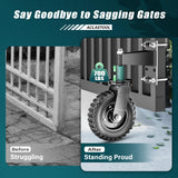 Aclastool Gate Wheel, 8 Inch Spring-Loaded Heavy Duty Caster for Metal Tube & Wooden Gates, 700 lbs Capacity, Black, 2 Pack Aclastool